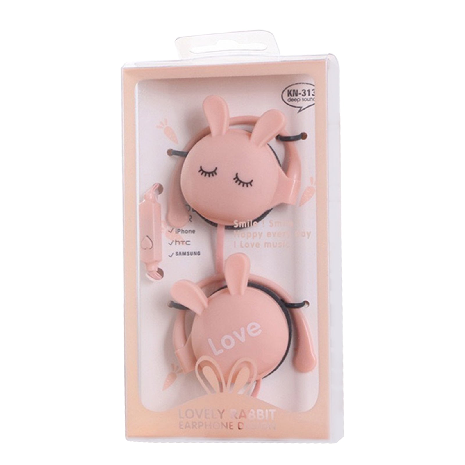 Cartoon Rabbit Earbuds Wired Over Ear Headphones Clip Walking Gym Headset with Microphone Cartoon Rabbit Earbuds Wired Over Ear Headphones Clip Walking Gym Headset with Microphone